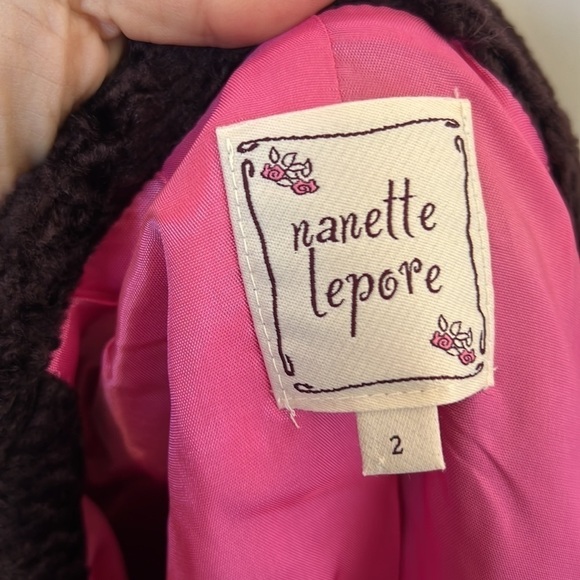 NANETTE LEPORE Brown Velvet Blazer Jacket Vintage Style - Picture 9 of 9